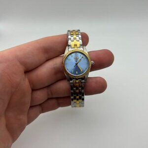 Vintage blue face women’s watch with two toned band! Nurse’s edition